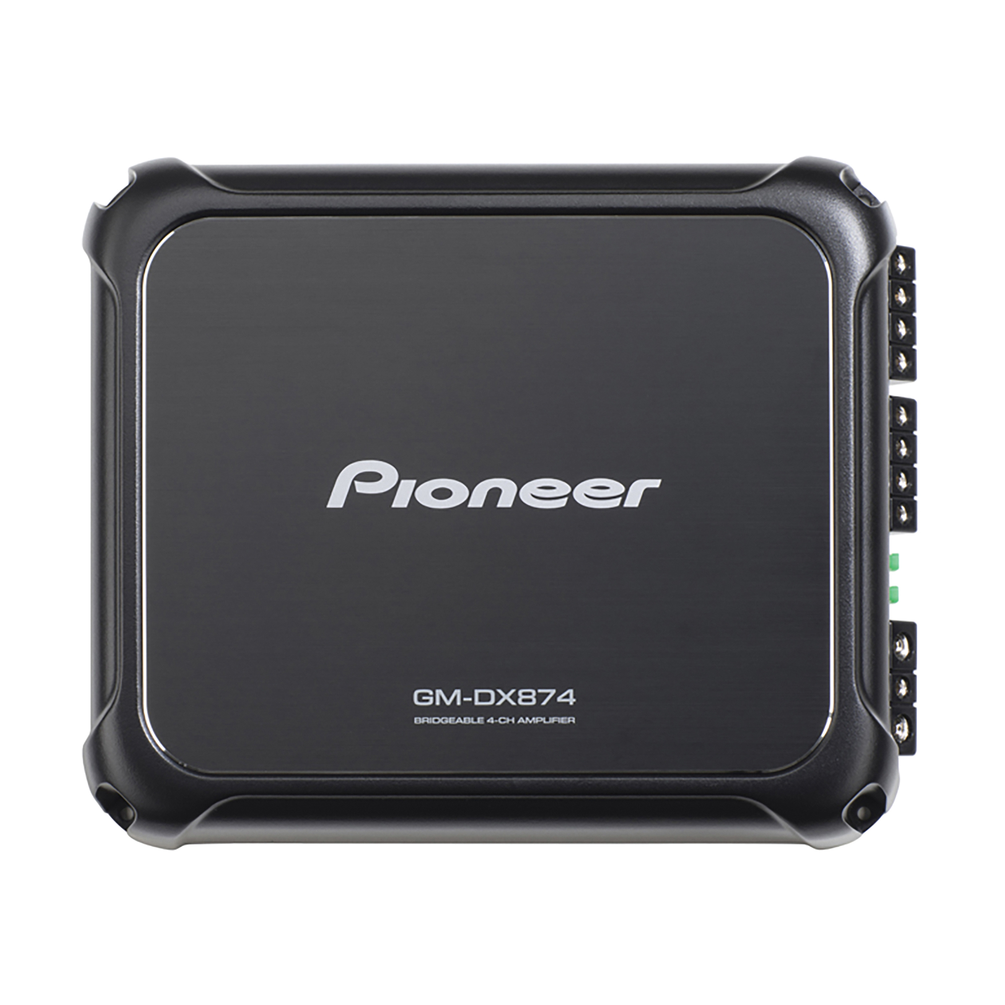 Pioneer 4-Channel Class D Amplifier — 1200W Max, Hi-Res Audio Certified, Wired Bass Boost Remote, Model# GM-DX874